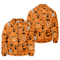 Black Cat and Pumpkin Halloween Polo Shirt, Golf Polo Apparel, Mens Golf Outfit