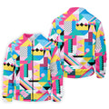 Memphis Pattern Golf Shirt, Retro 80s Geometric Color Block Design, Golf Shirt For Men