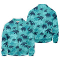 Turquoise Palm Tree Tropical Golf Shirt, Men's Polo Shirt, Hawaiian Golf Shirt, Performance Golf Shirt