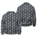 Skull Damask Charcoal Grey Gothic Floral Golf Tops For Men, Polo Shirts For Men, Golf Shirts For Men