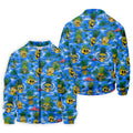 Pineapple Skull Golf Shirt, Tropical Island Volcano Pattern, Golf Shirt For Men