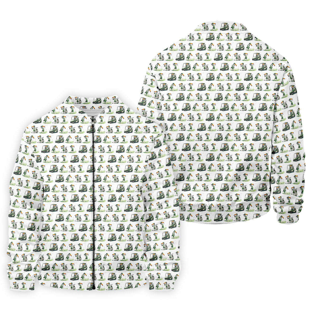 Funny Toucan Golf Pose White And Green Golf Tops For Men, Polo Shirts For Men, Golf Shirts For Men