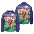 Men's Santa Night Golf Scene Golf Shirt, Christmas Golf Shirt, Golf Apparel For Men