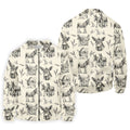 Vintage Donkey Sketch Pattern Hawaiian Golf Polo Shirt, Hawaiian Golf Shirt, Golf Shirts For Men
