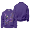 Purple Hummingbird Cancer Awareness Polo Shirt, Golf Shirts For Men, Mens Golf Apparel