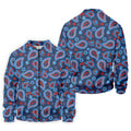Blue Red Paisley Pattern Golf Polo Shirt, Golf Shirts For Men, Hawaiian Golf Shirt