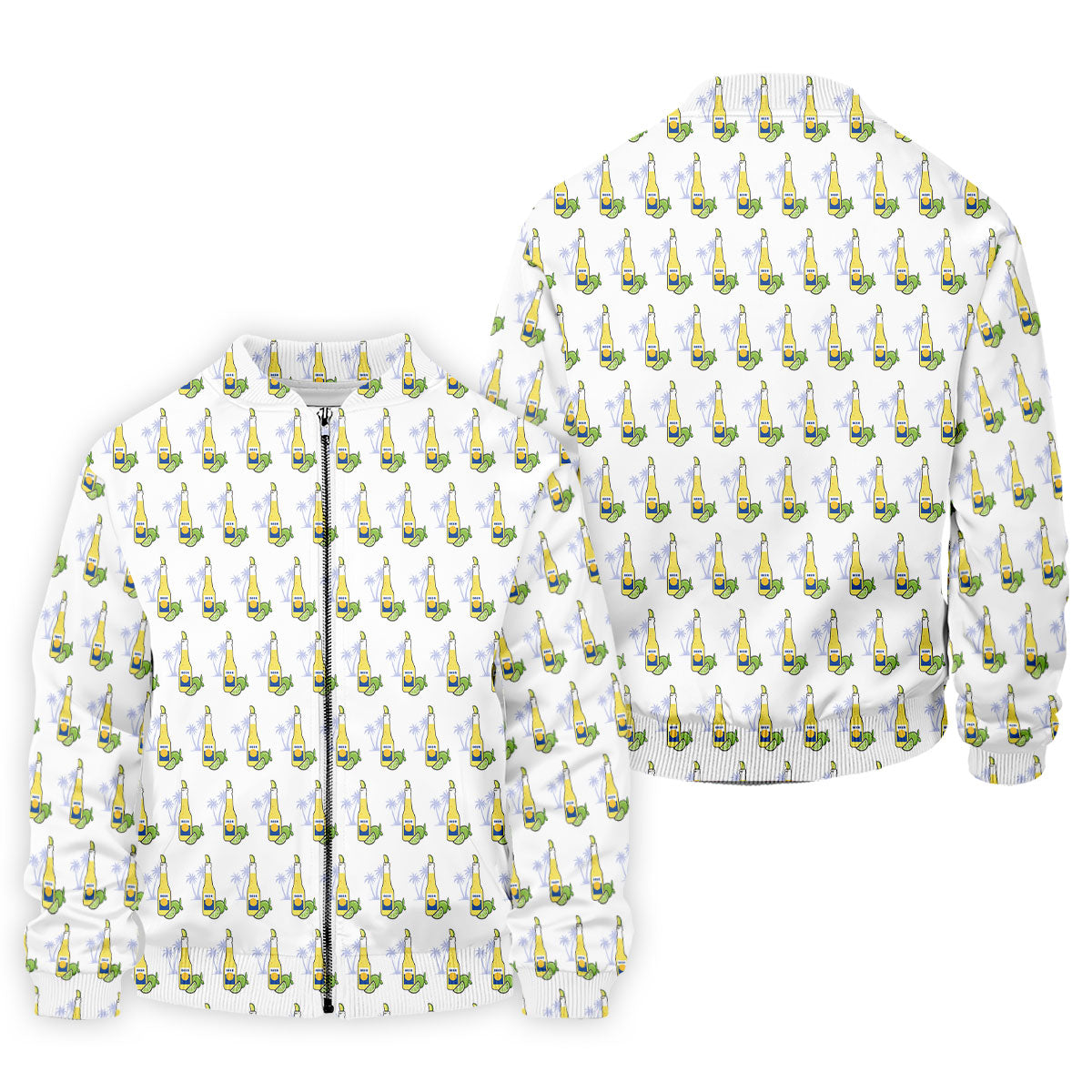 Beer And Lime Palm Tree Pattern Tropical Golf Shirt, Golf Shirts For Men, Polo Shirts For Men