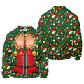 Festive Christmas Corset Bow Golf Polo Shirt, Christmas Golf Shirt, Mens Golf Apparel