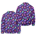 Retro Memphis Geometric Pattern Golf Polo Shirt, Men's Golf Shirt, Golf Apparel For Men