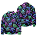 Neon Sea Turtle Ocean Pattern Hawaiian Golf Polo Shirt, Mens Golf Polo, Printed Golf Shirts