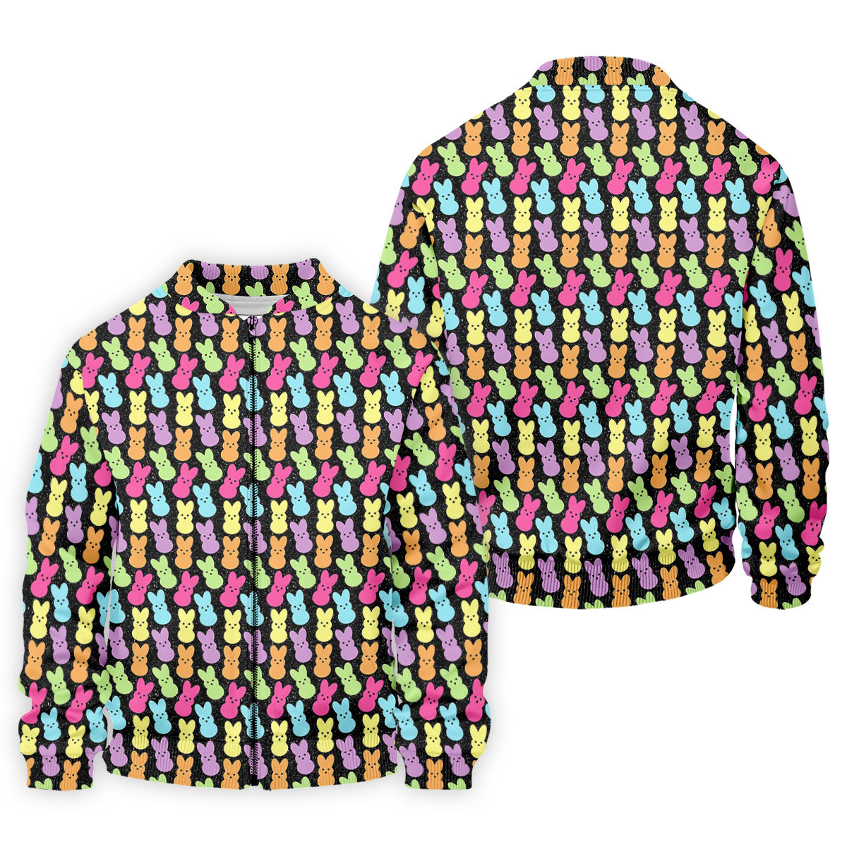 Colorful Easter Peeps Black Golf Shirt, Golf Shirts For Men, Cute Golf Outfit, Polo Shirts For Men