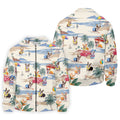 Cute Corgi Beach Vacation Golf Polo Shirt, Golf Polo Shirts For Men, Mens Golf Apparel