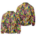 Psychedelic Bigfoot Cannabis Leaf Hawaiian Polo Shirt, Mens Golf Shirts, Golf Apparel For Men