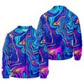 Vibrant Abstract Liquid Pattern Golf Shirt, Mens Polo Shirt, Performance Golf Shirt, Hawaiian Golf Shirt