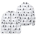Cute Black and White Cats Pattern Golf Shirt, Men's Golf Shirt, Golf Polo Shirts For Men