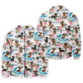 Cartoon Dachshund Tropical Theme Hawaiian Golf Shirt, Men's Golf Shirt, Polo Shirts For Men