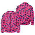 Funny Dachshund Pink And Navy Cute Golf Shirt, Men's Funny Golf Shirts, Golf Shirts For Men