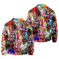 Colorful Abstract Graffiti Street Art Golf Shirt, Mens Golf Polo, Golf Apparel For Men