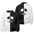 Black White Skull Face Halloween Golf Polo Shirt, Mens Golf Shirts, Golf Polo Shirts For Men