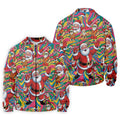 Funny Tropical Santa Christmas Polo Shirt, Mens Golf Polo, Christmas Shirts For Men