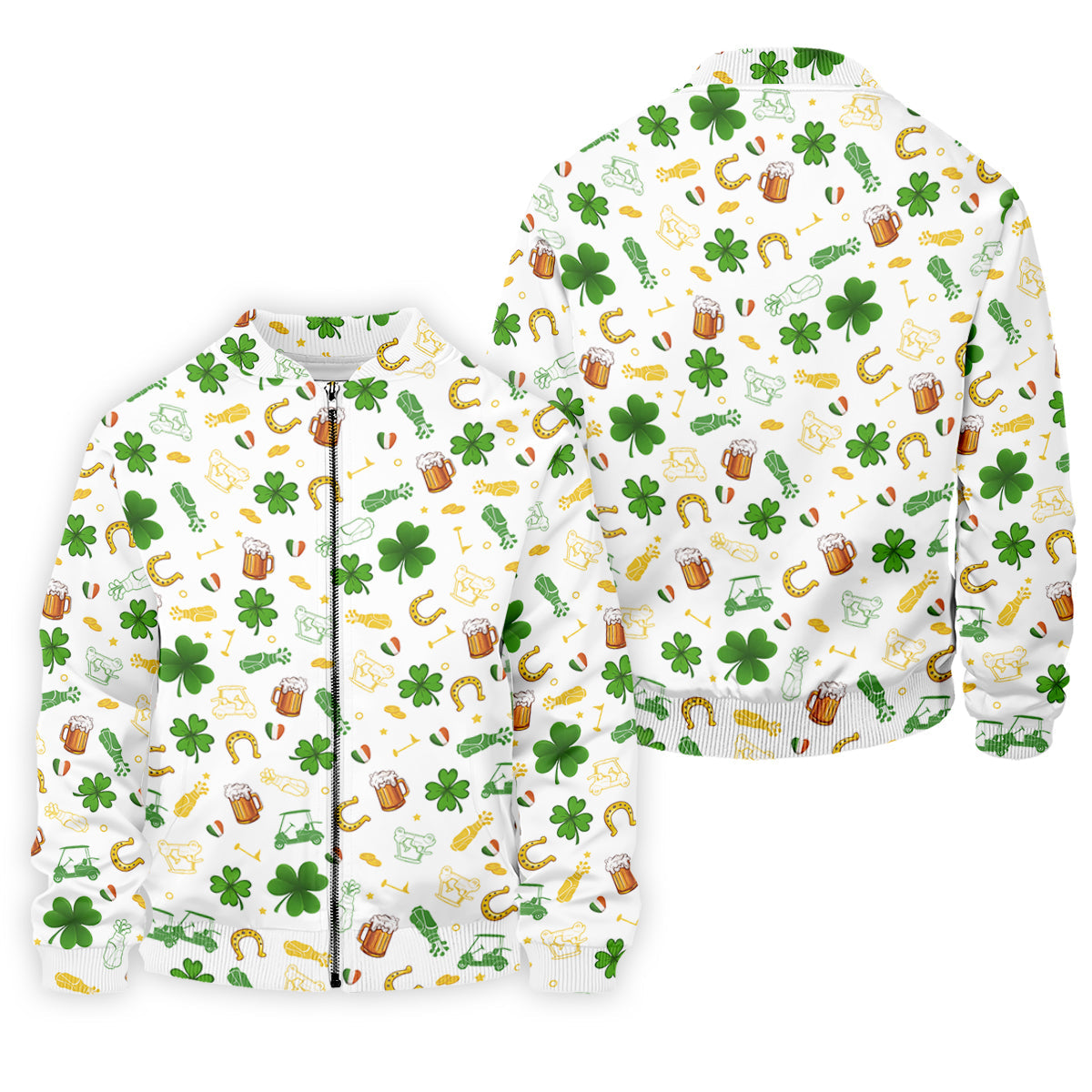St Patrick's Day Beer Golden Horseshoes Shamrock Golf Shirt, Polo Shirts For Men, Golf Shirts For Men