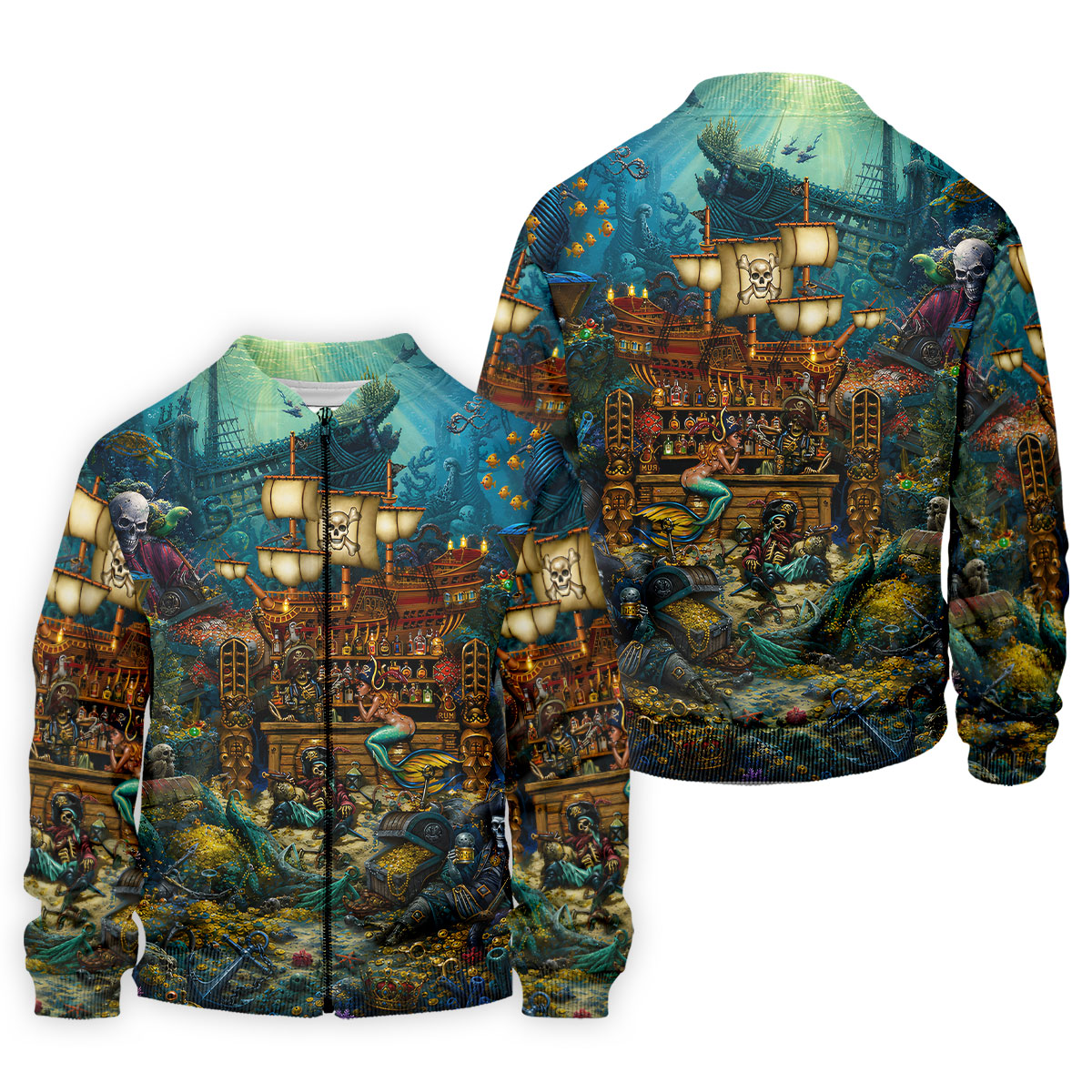 Pirate Life Tiki Pattern Hawaiian Golf Shirt, Men's Golf Shirt, Polo Shirts For Men