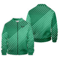 Green And White Striped Pattern Golf Tops For Men, Performance Golf Shirt, Polo Shirts For Men