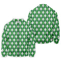 St Patrick's Day Shamrock Argyle Pattern Green And White Argyle Golf Shirt, Polo Shirts For Men, Golf Shirts For Men