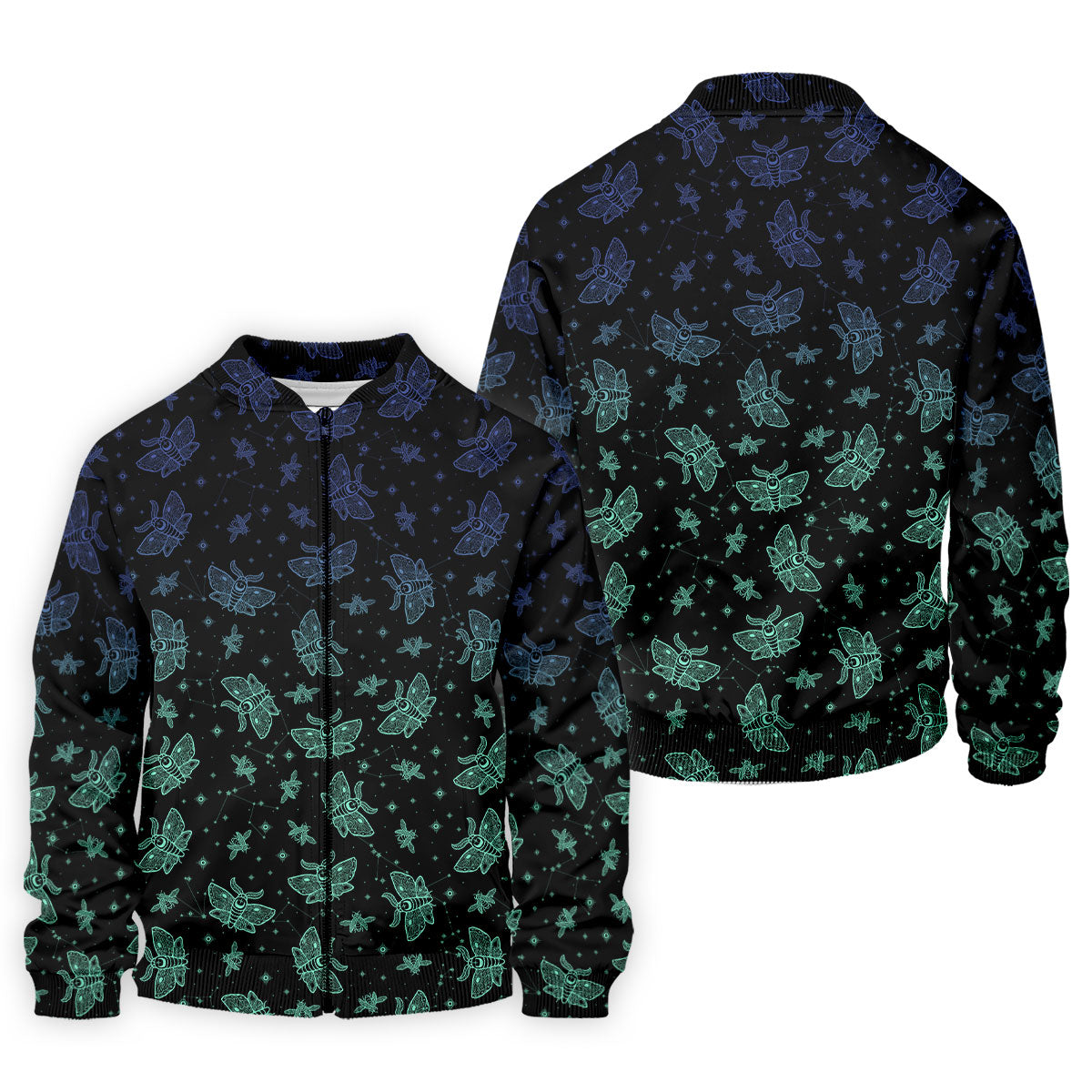 Celestial Moth Hawaiian Golf Shirt, Retro Golf Shirt, Halloween Golf Shirt, Polo Shirts For Men