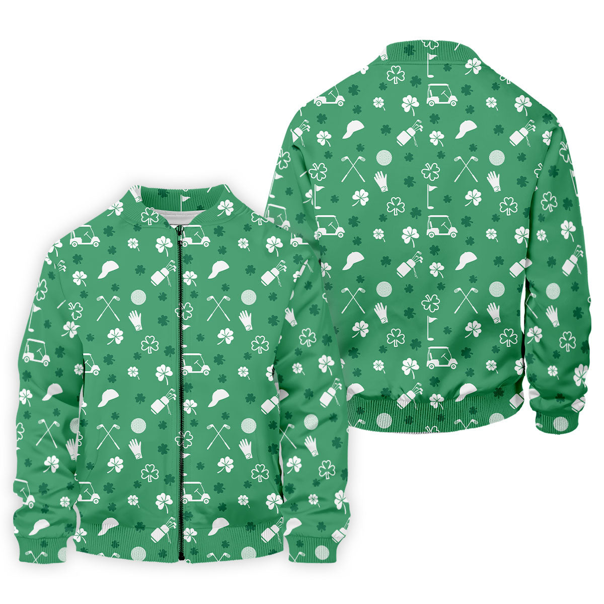 Golf Items Seamless Pattern St. Patrick’s Day Shamrock Golf Shirt, Polo Shirts For Men, Golf Shirts For Men
