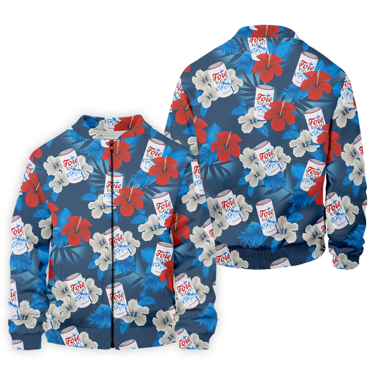 Fore Right Cold As Slice Golf And Beer Tropical Floral Golf Tops For Men, Golf Shirts For Men