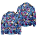 Funny Opossum Blue Purple Hawaiian Golf Shirt, Tropical Theme Golf Shirts For Men