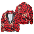 Red Leopard Funny Costume Hawaiian Golf Shirt, Polo Shirts For Men, Golf Shirts For Men