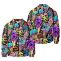 Melting Skull Ice Cream Halloween Golf Shirt, Golf Apparel For Men, Mens Golf Shirts