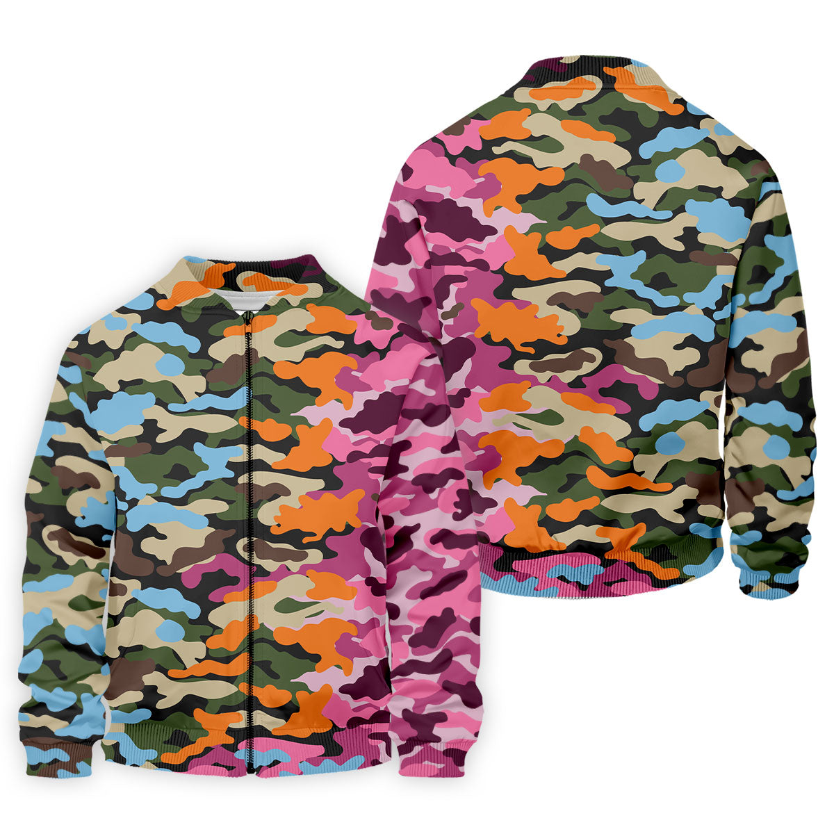 Rainbow Camouflage Golf Tops For Men, Cool Golf Outfit, Polo Shirts For Men, Golf Shirts For Men