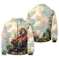 Lion Dreamscape Mist Hawaiian Golf Polo, Golf Tops For Men, Golfing Apparel