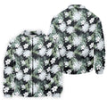 White Flower Tropical Hawaiian Vibe Golf Tops For Men, Golf Shirts For Men, Golf Gift For Men