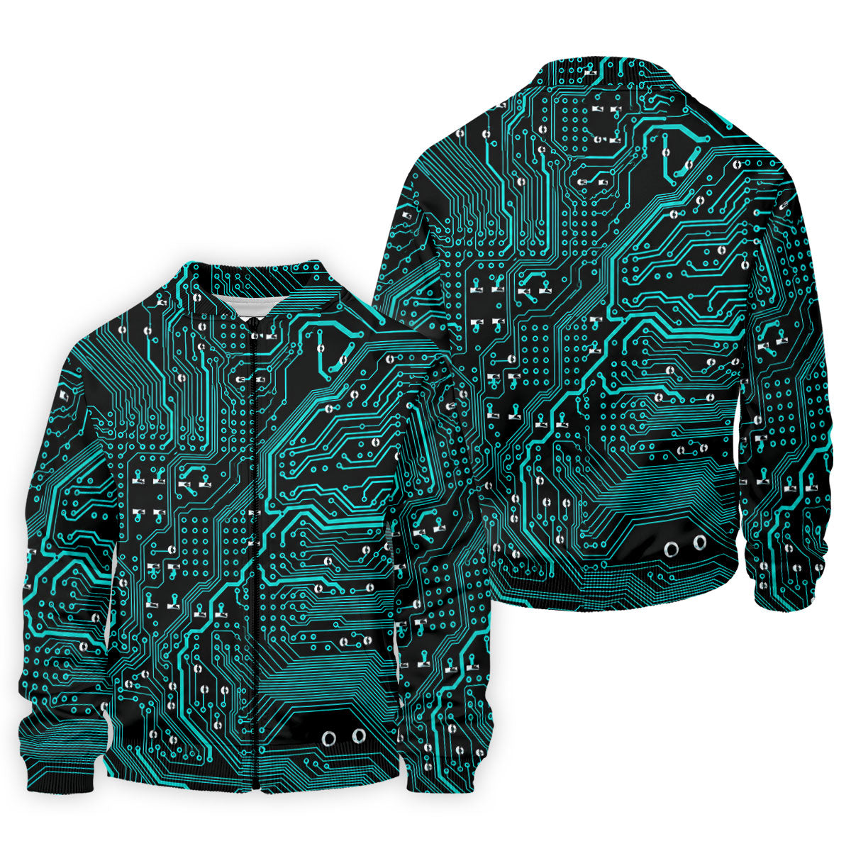 Circuit Board Pattern Hawaiian Golf Shirt, Men's Golf Shirt, Polo Shirts For Men