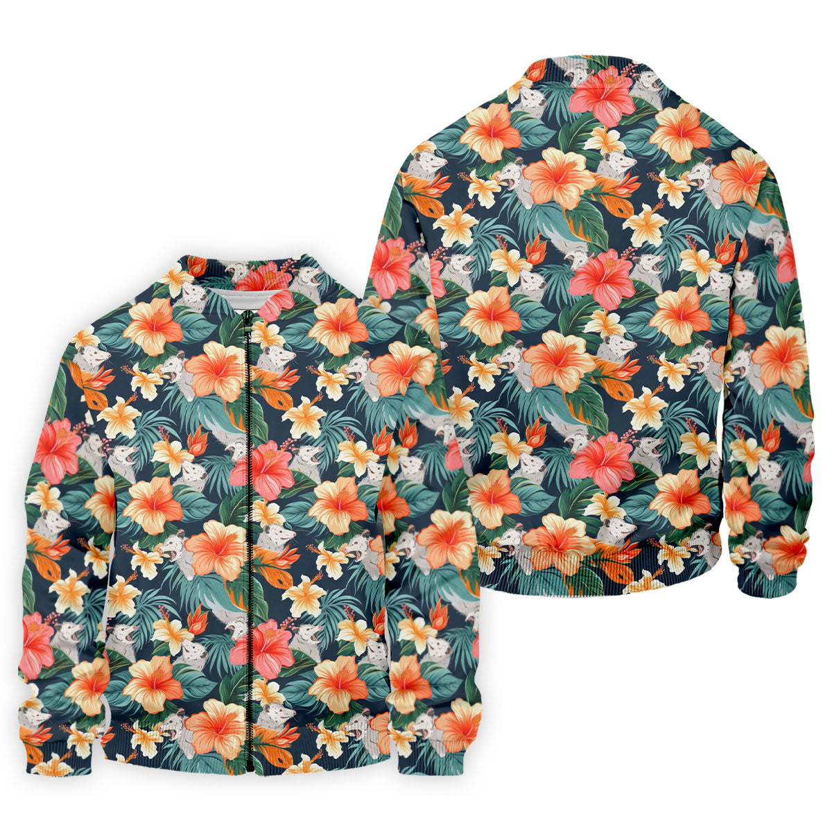 Large Hibiscus Flowers Tropical Vibe Golf Tops For Men, Hawaiian Golf Shirts, Polo Shirts For Men