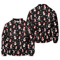 Cute Snowman Golf Pose Black Golf Shirt, Christmas Golf Shirt, Golf Shirts For Men, Golf Gift For Men