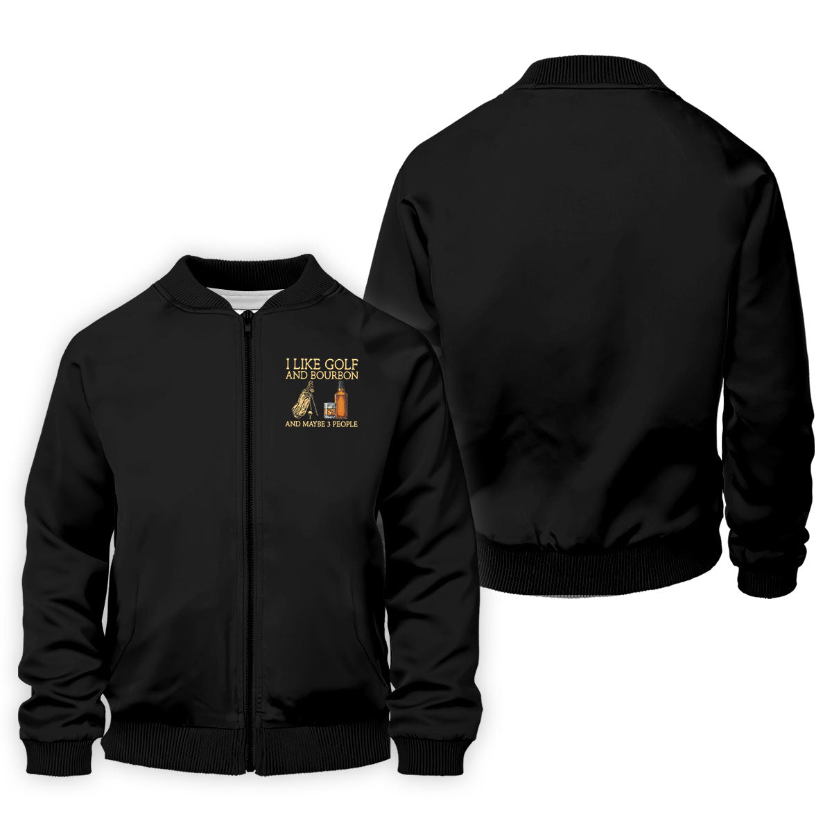 I Like Golf And Bourbon Black Golf Shirt, Golf And Whiskey Golf Shirts For Men, Men's Funny Golf Shirts