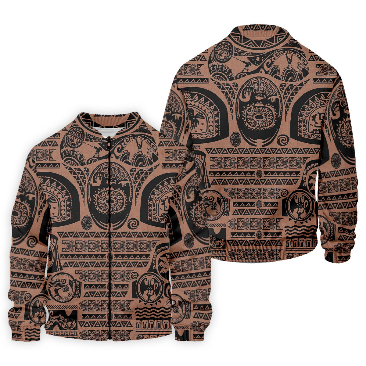 Maori Tattoo Pattern with Traditional Tiki Mask Hawaiian Golf Polo, Golf Tops For Men, Golfing Apparel