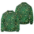 Beer Shamrock Neon Pattern St Patrick's Day Golf Shirt, Golf Tops For Men, Golf Shirts For Men