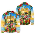 Funny Tropical Frog Drinking Hawaiian Golf Shirt, Mens Golf Polo, Printed Golf Shirts