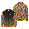 In A World Where You Can Be Anything Be Kind Autism Awareness Puzzle Pattern Black Fade Men's Golf Shirt