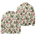 Tiki Masks, Flamingo and Island Paradise Pattern Design Hawaiian Golf Polo, Golf Tops For Men, Golfing Apparel