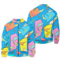 Retro Colorful Dinosaur Pattern Golf Shirt, Men's Golf Shirt, Golf Apparel For Men