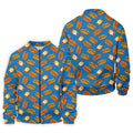 Blue Hot Dog And Fried Egg Pattern Golf Shirt, Hawaiian Golf Shirt, Mens Golf Shirts, Golf Apparel For Men