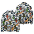 T Rex Surfing Great Wave Golf Polo Shirt, Men's Golf Shirt, Printed Golf Shirts