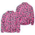 Alligator Pattern Golf Shirt, Pink Gator Print Men's Golf Polo, Polo Shirts For Men